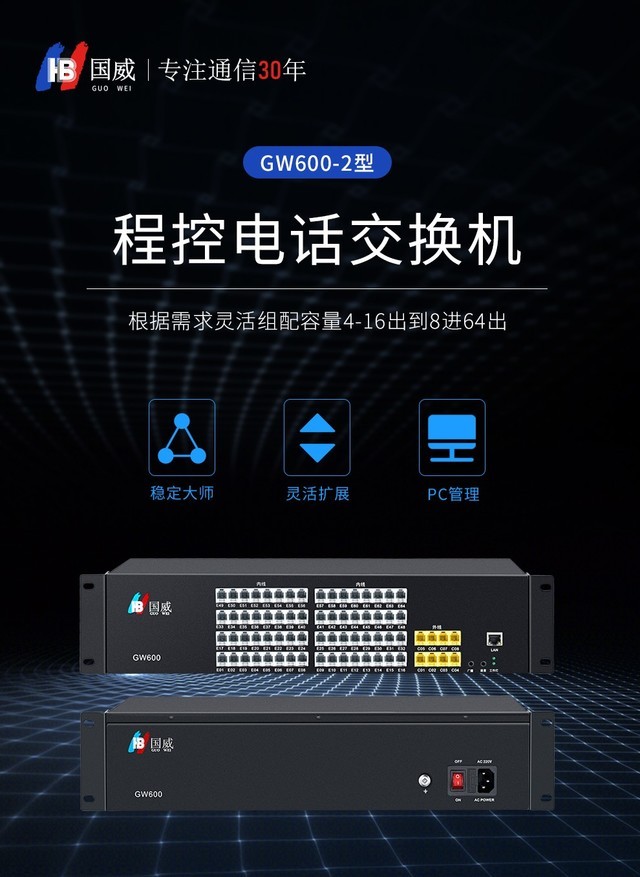 湖北国威GW600(2)型热销最大支持64分机-国威 GW600-2 8外线64分机_武汉集团电话行情-中关村在线