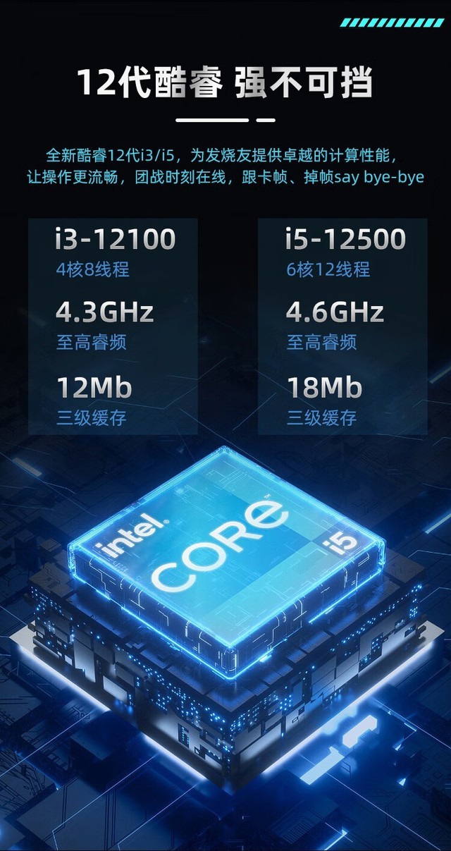 江苏酷睿12代商用办公台式机高性能游戏设计电脑主机