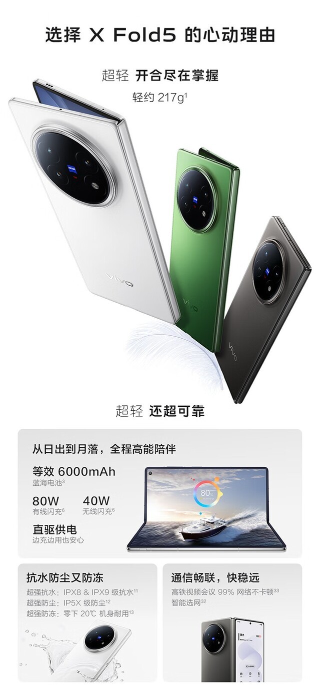 �ᱡ�۵��� vivo X Fold5(12+256G)�ɶ�6988Ԫ 