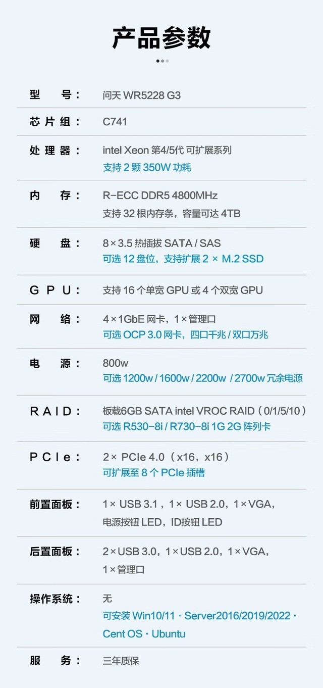 ����WR5228 G3(����5418Y*2/RTX4090D)�������ɶ�62899Ԫ 
