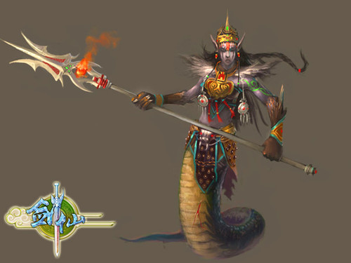 人首蛇身怪设计稿玩家可能迎战天兵天将联系近来《剑仙》测试服务器不