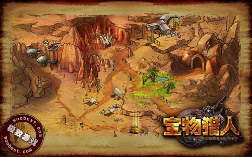 别样风情猎宝游戏《宝物猎人》手绘地图